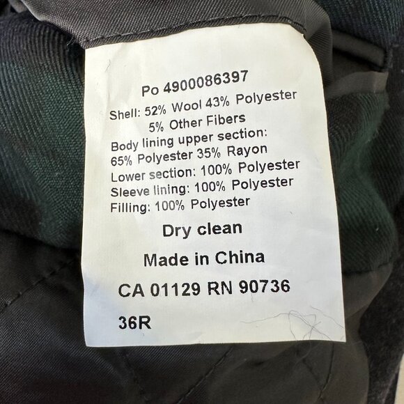 Ralph Lauren Luke Peacoat Size 36 Reg Gray Wool Blend Lined Classic - Picture 13 of 13